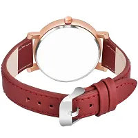 KIROH Analog Round Dial Designer Premium Leather Strap Analog Watch for Girls  Women(Gry-BRWN)-thumb2