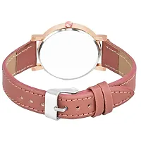 KIARVI GALLERY Analogue 6 to 12 Antique Dial Designer Leather Strap Women's and Girl's Watch (Peach)-thumb3