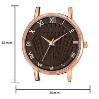 KIROH Analogue Roman Digit Dial Leather Strap Watch for Girl's and Women (Brown)-thumb2