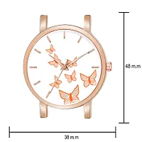 KIROH Analogue Butterfly Designer Leather Strap Watch for Girl's and Women (Peach)-thumb2