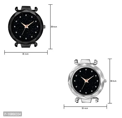 KIROH Analogue Women's Watch(Black Dial black and Silver Colored Strap) (Pack of 2)-KRH-0053-thumb3