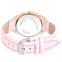 KIROH Analogue Copper Diamond Designer Queen Dial Leather Strap Watch for Girls and Women(Pink)-thumb2