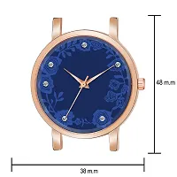 KIROH Analogue Dimond Designer Leather Strap Watch for Girl's and Women (Pink) (Blue)-thumb2