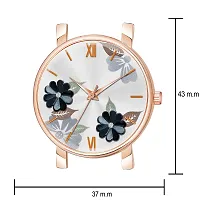 KIROH Analogue Flower Designer Leather Strap Watch for Girl's and Women (Grey)-thumb2