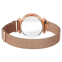 Attractive Dual Heart Designer Magnetic Strap Watch for Girls and Women-thumb2