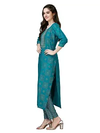 Stylish Blue Rayon Kurta Bottom Set For Women-thumb2