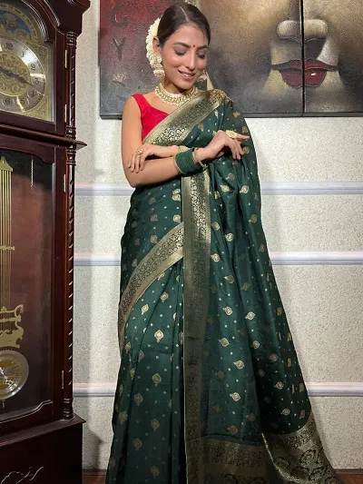 Alluring Silk Blend Saree with Blouse piece 