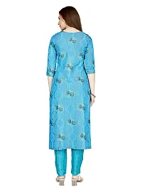 Stylish Blue Rayon Kurta Bottom Set For Women-thumb1