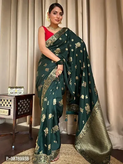 Stylish Green Art Silk Saree with Blouse piece