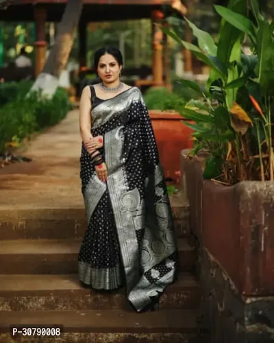 Stylish Black Art Silk Saree with Blouse piece