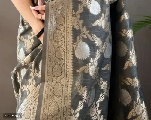 Stylish Grey Art Silk Saree with Blouse piece-thumb2