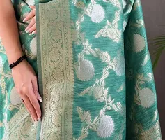 Stylish Green Art Silk Saree with Blouse piece-thumb1