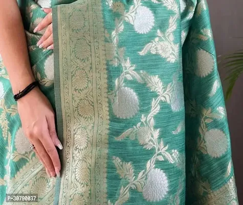 Stylish Green Art Silk Saree with Blouse piece-thumb2