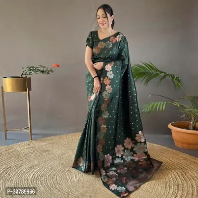 Stylish Green Art Silk Saree with Blouse piece-thumb0