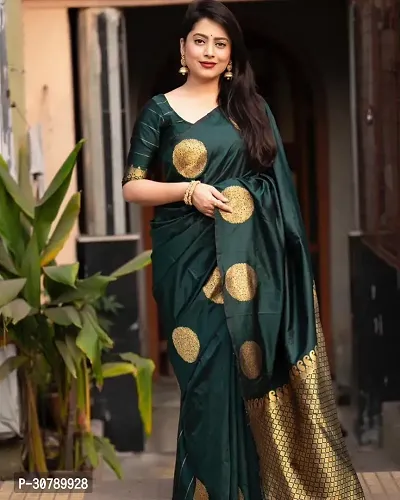 Stylish Green Art Silk Saree with Blouse piece