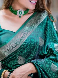 Stylish Green Art Silk Saree with Blouse piece-thumb1