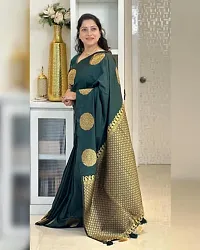 Stylish Green Art Silk Saree with Blouse piece-thumb1