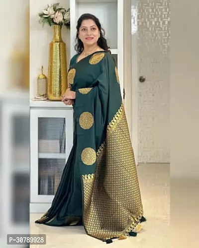 Stylish Green Art Silk Saree with Blouse piece-thumb2