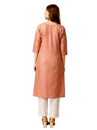 Stylish Orange Cotton Blend Kurta Bottom Set For Women-thumb1