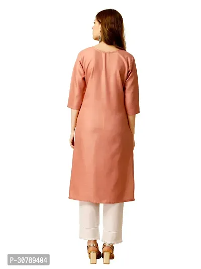 Stylish Orange Cotton Blend Kurta Bottom Set For Women-thumb2