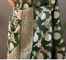 Stylish Green Art Silk Saree with Blouse piece-thumb1