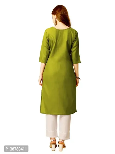 Stylish Green Cotton Blend Kurta Bottom Set For Women-thumb2