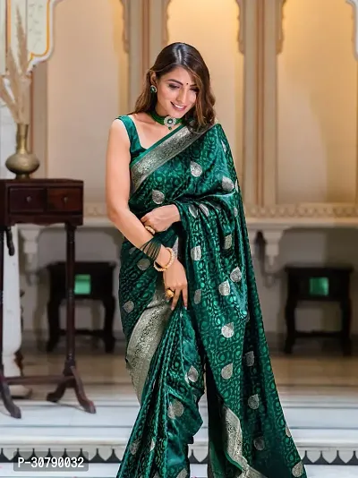 Stylish Green Art Silk Saree with Blouse piece