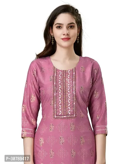 Stylish Pink Rayon Kurta Bottom Set For Women