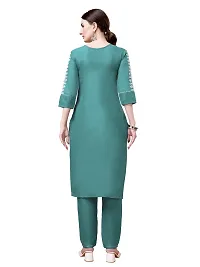 Stylish Blue Cotton Blend Kurta Bottom Set For Women-thumb1