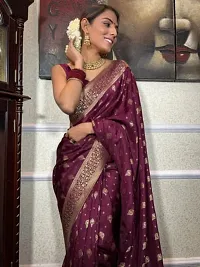 Stylish Magenta Art Silk Saree with Blouse piece-thumb1