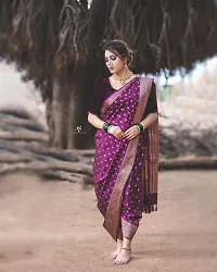 Stylish Purple Art Silk Saree with Blouse piece-thumb1