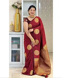 Stylish Maroon Art Silk Saree with Blouse piece-thumb1