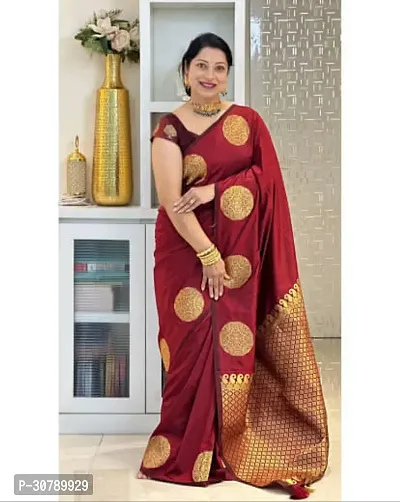 Stylish Maroon Art Silk Saree with Blouse piece-thumb2