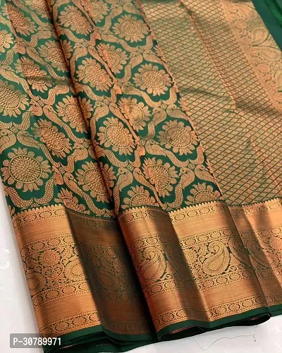 Stylish Golden Art Silk Saree with Blouse piece-thumb2