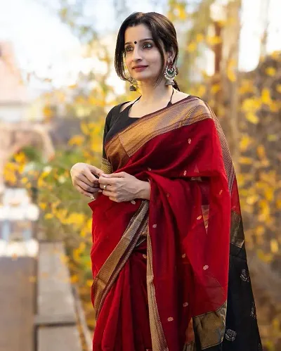 Best Selling Silk Blend Saree with Blouse piece 