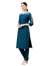 Stylish Blue Cotton Blend Kurta Bottom Set For Women-thumb2