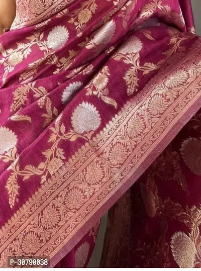 Stylish Magenta Art Silk Saree with Blouse piece-thumb2