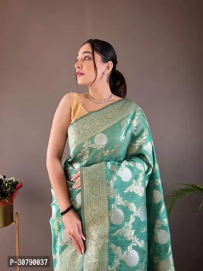 Stylish Green Art Silk Saree with Blouse piece-thumb0