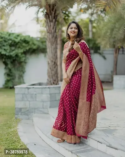 Stylish Red Art Silk Saree with Blouse piece