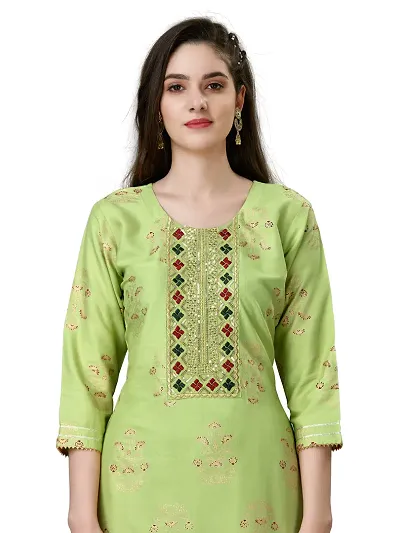 Stylish A-Line Banglori Silk Kurta Bottom Set For Women