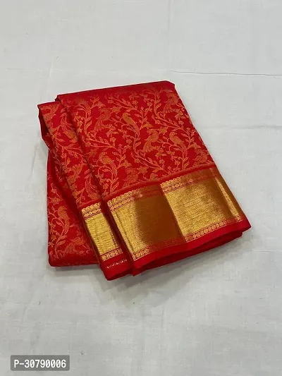 Stylish Red Art Silk Saree with Blouse piece-thumb0