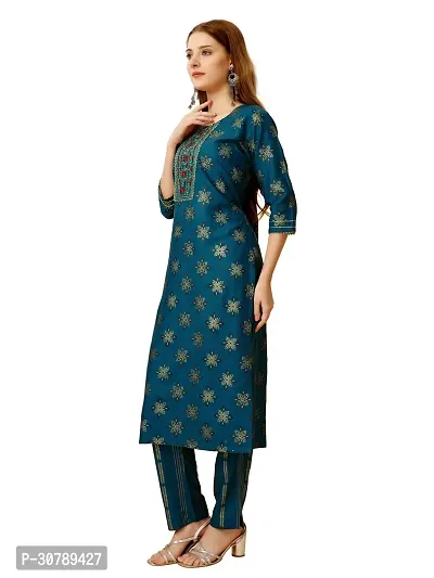 Stylish Blue Rayon Kurta Bottom Set For Women-thumb3