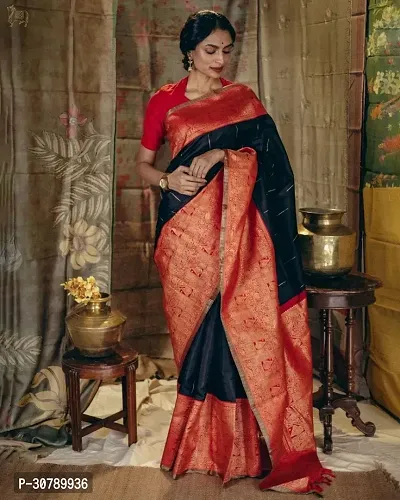 Stylish Red Art Silk Saree with Blouse piece-thumb0