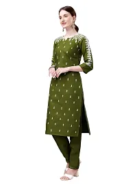 Stylish Green Cotton Blend Kurta Bottom Set For Women-thumb2