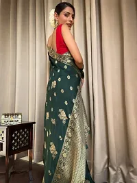 Stylish Green Art Silk Saree with Blouse piece-thumb1