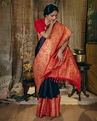 Stylish Red Art Silk Saree with Blouse piece-thumb1