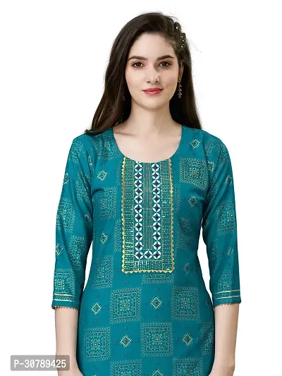 Stylish Blue Rayon Kurta Bottom Set For Women-thumb0