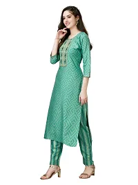 Stylish Green Rayon Kurta Bottom Set For Women-thumb2