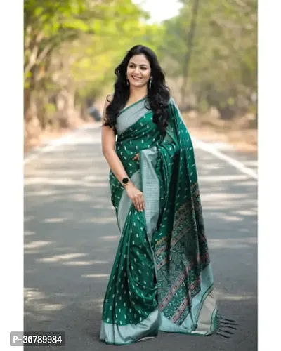 Stylish Green Art Silk Saree with Blouse piece