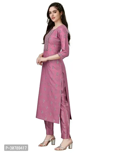 Stylish Pink Rayon Kurta Bottom Set For Women-thumb3